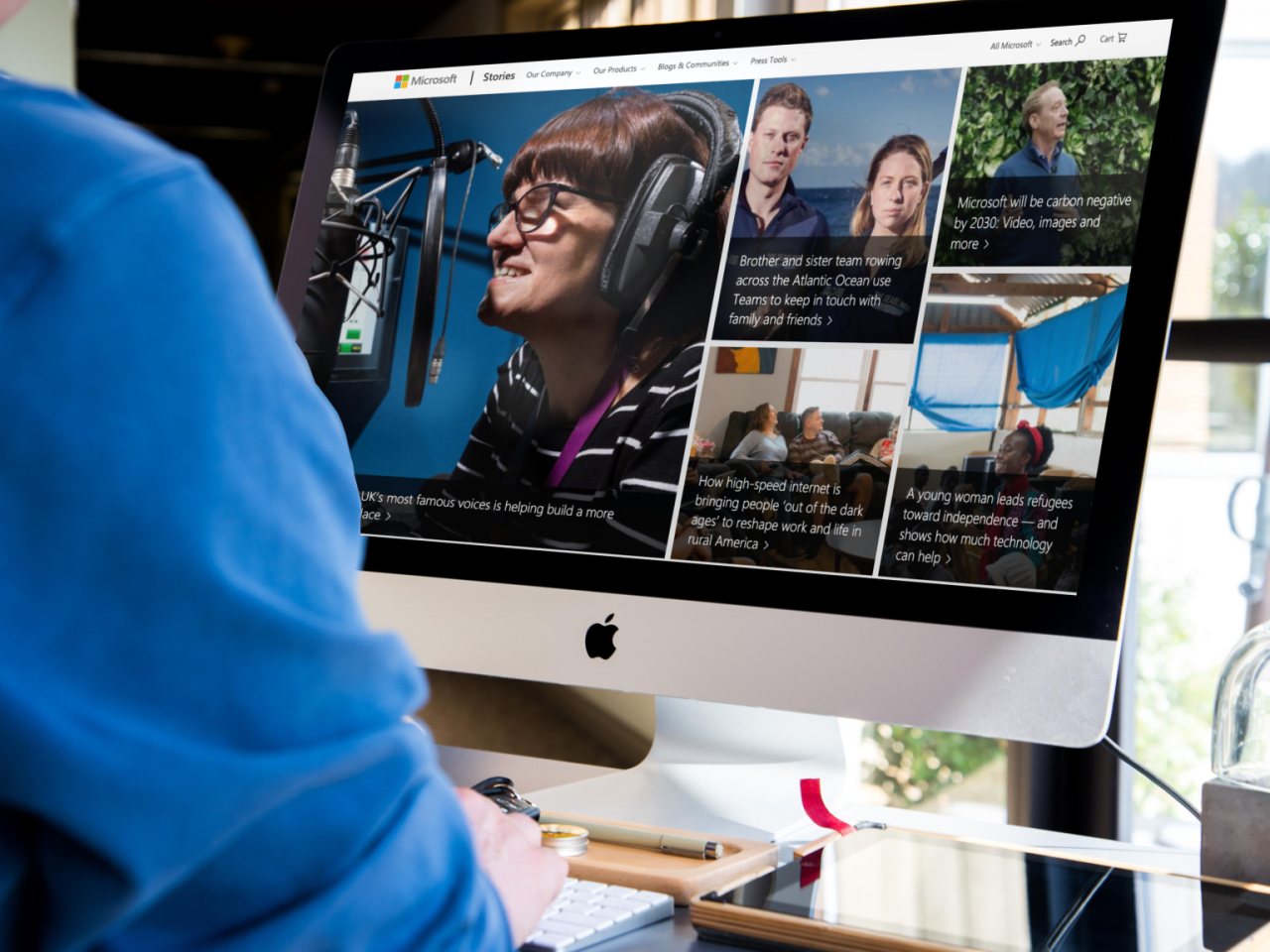 Mockup met de website van Microsoft News.